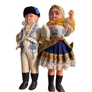 Vintage Hungarian doll set 13 inches in height